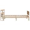 Solid Wood Pine Bed Frame with Headboard - 100x200 cm