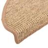 Stair Mats Self-adhesive 15 pcs Light Brown - Non-slip & Safe