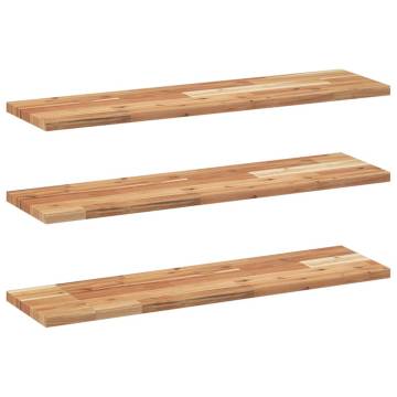 Floating Shelves 3 pcs | Solid Acacia Wood | 100x20x2 cm