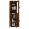 Elegant Highboard in Smoked Oak | 34.5x34x180 cm