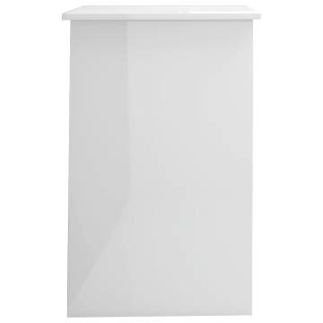 High Gloss White Desk 100x50x76 cm | Stylish Engineered Wood