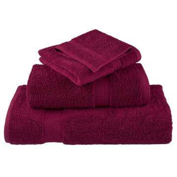 8 Piece Premium Towel Set SOLUND Bordeaux - 600 gsm Quality