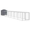 Durable Chicken Cage with Run - Anthracite 117x813 cm