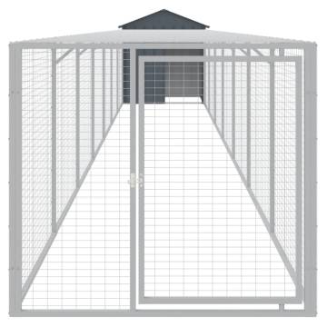 Durable Chicken Cage with Run - Anthracite 117x813 cm