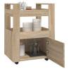 Sonoma Oak Kitchen Trolley - Engineered Wood Storage Solution