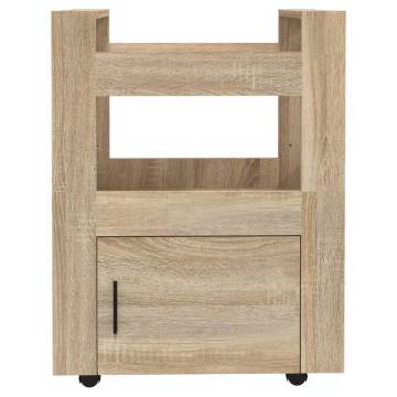 Sonoma Oak Kitchen Trolley - Engineered Wood Storage Solution