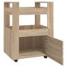 Sonoma Oak Kitchen Trolley - Engineered Wood Storage Solution