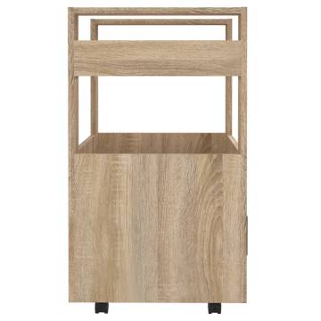 Sonoma Oak Kitchen Trolley - Engineered Wood Storage Solution