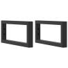 Black Rectangular Shelf Brackets for Washbasin - 2 pcs