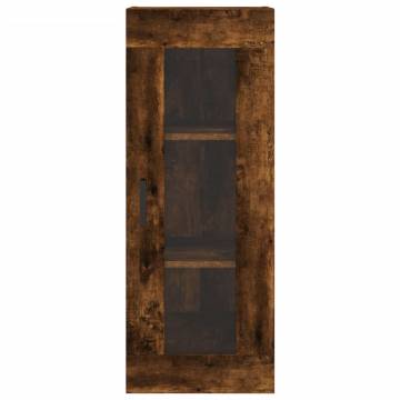 Elegant Highboard in Smoked Oak | 34.5x34x180 cm