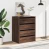 Brown Oak Corner Chest of Drawers - Stylish Storage Solution