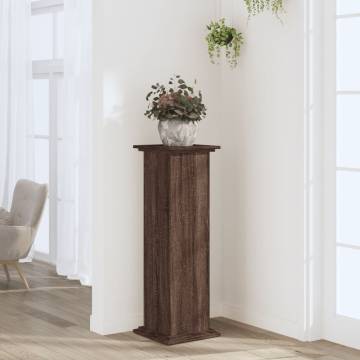 Brown Oak Plant Stand 33x33x100 cm | Durable Engineered Wood