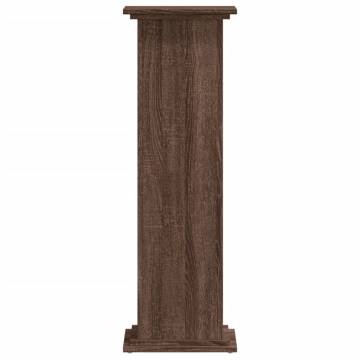 Brown Oak Plant Stand 33x33x100 cm | Durable Engineered Wood