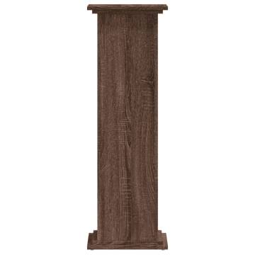 Brown Oak Plant Stand 33x33x100 cm | Durable Engineered Wood