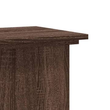 Brown Oak Plant Stand 33x33x100 cm | Durable Engineered Wood