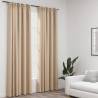 Linen-Look Blackout Curtains with Hooks 2 pcs Beige 140x245 cm Colour beige Size 140 x 245 cm Quantity in Package 2 