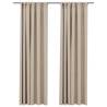 Linen-Look Blackout Curtains - Beige, 140x245 cm | HipoMarket