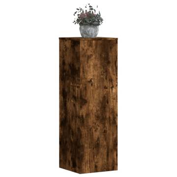 Stylish 2 pcs Smoked Oak Plant Stands - Engineered Wood