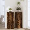 Stylish 2 pcs Smoked Oak Plant Stands - Engineered Wood