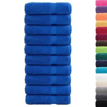 Premium SOLUND Hand Towels - 10pcs Blue, 50x100cm, 600gsm