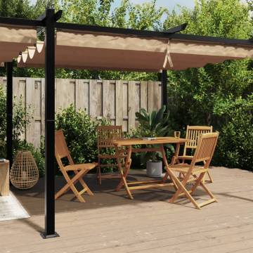 Garden Gazebo with Retractable Roof – Taupe 3x6 m Aluminium