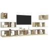 7 Piece TV Cabinet Set - Sonoma Oak | Modern Home Storage