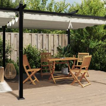 Garden Gazebo with Retractable Roof - Cream 3x6 m Aluminium