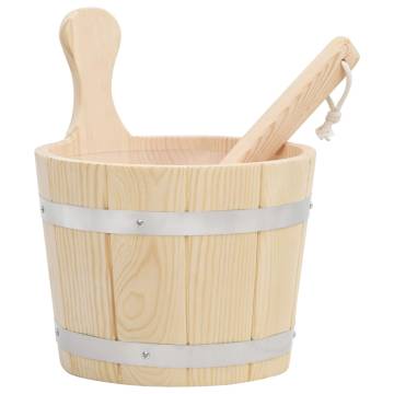 Sauna Bucket and Ladle Set | Solid Pine Wood - HipoMarket