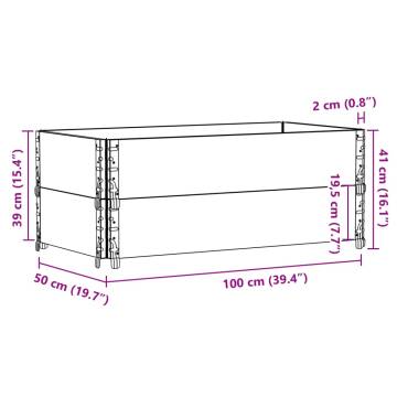 Pallet Collars 2 pcs Black 100x50 cm - Solid Pine Wood