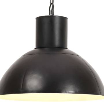 Hanging Lamp 25W Black Round 48cm E27 - Industrial Style