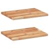 Floating Shelves (2 pcs) - Solid Acacia Wood, 60x30 cm