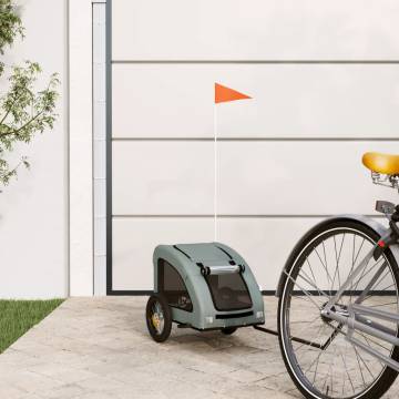 Durable Pet Bike Trailer - Grey Oxford Fabric & Iron