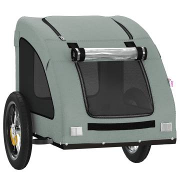 Durable Pet Bike Trailer - Grey Oxford Fabric & Iron