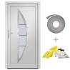 Front Door White 98x208 cm PVC - Enhance Home Security