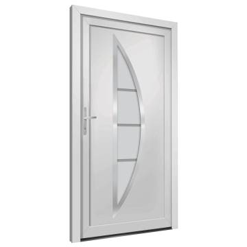 Front Door White 98x208 cm PVC - Enhance Home Security