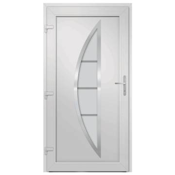 Front Door White 98x208 cm PVC - Enhance Home Security