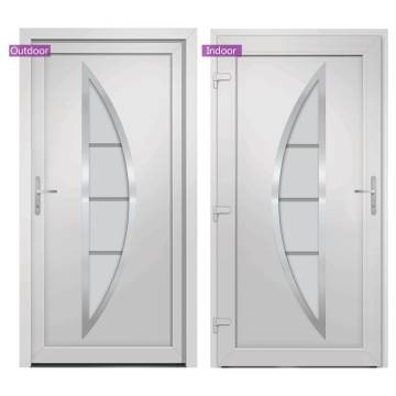 Front Door White 98x208 cm PVC - Enhance Home Security