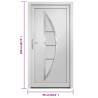 Front Door White 98x208 cm PVC - Enhance Home Security