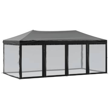 Folding Party Tent with Sidewalls Black 3x6m - Durable & Stylish