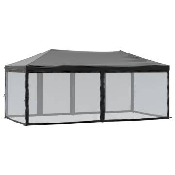 Folding Party Tent with Sidewalls Black 3x6m - Durable & Stylish