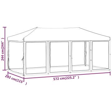 Folding Party Tent with Sidewalls Black 3x6m - Durable & Stylish