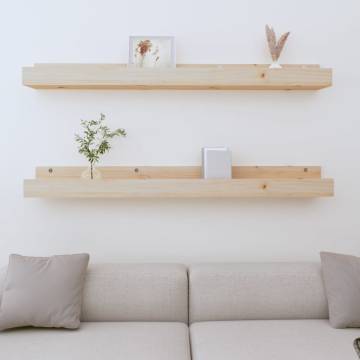 Wall Shelves 2 pcs | Solid Pine Wood 110x12x9 cm