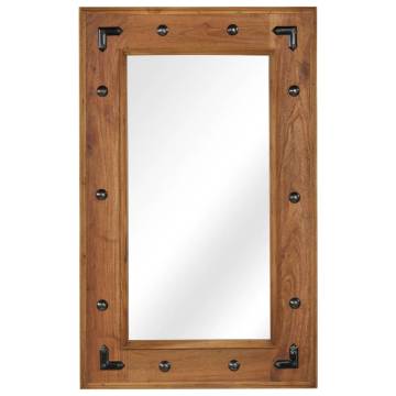 Mirror Solid Acacia Wood 50x80 cm - Vintage Charm