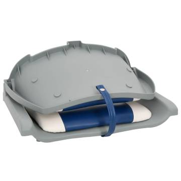 2 Piece Foldable Boat Seat Set - Blue & White - 48x51x41 cm