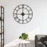 Black Iron Wall Clock Ø50 cm | Elegant & Silent Design