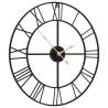 Black Iron Wall Clock Ø50 cm | Elegant & Silent Design