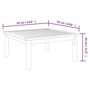 Garden Lounge Table - Solid Acacia Wood - 63x63x30 cm