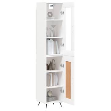 Stylish Highboard White - 34.5x34x180 cm Engineered Wood