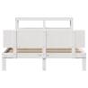 White Double Bed Frame with Headboard - 135x190 cm Solid Pine