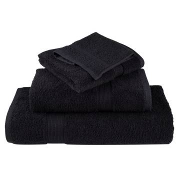 Premium SOLUND Guest Towels Set - 4 Black Towels 30x50 cm